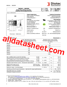 GBI35A Datasheet PDF - Diotec Semiconductor