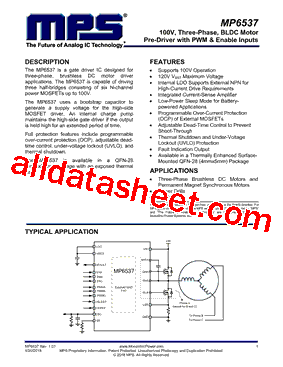 MP6537 Datasheet PDF - Monolithic Power Systems