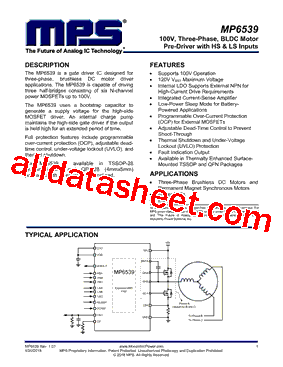MP6539 Datasheet PDF - Monolithic Power Systems