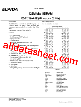 EDS1232AASE Datasheet PDF - Elpida Memory