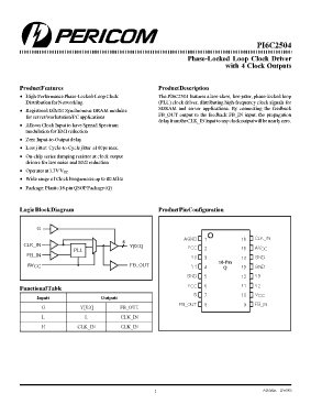 PI6C2504Q Datasheet PDF - Pericom Semiconductor Corporation