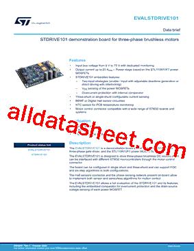 EVALSTDRIVE101 Datasheet PDF - STMicroelectronics