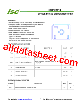 GBPC2510 Datasheet PDF - Inchange Semiconductor Company Limited