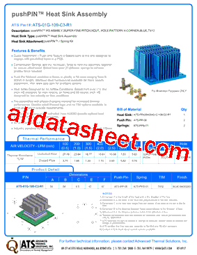 ATS-01G-109-C3-R1 Datasheet PDF - Advanced Thermal Solutions, Inc.