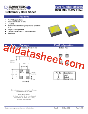 856056 Datasheet PDF - TriQuint Semiconductor