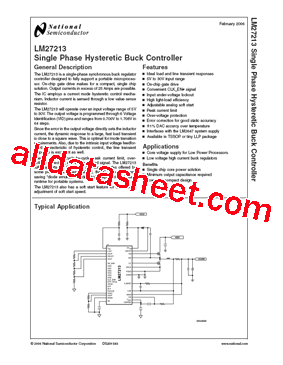 LM27213 Datasheet PDF - National Semiconductor (TI)