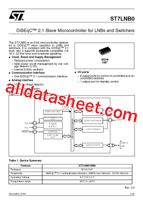 ST7LNB0 Datasheet PDF - STMicroelectronics