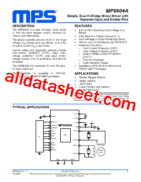 MP6604A Datasheet PDF - Monolithic Power Systems