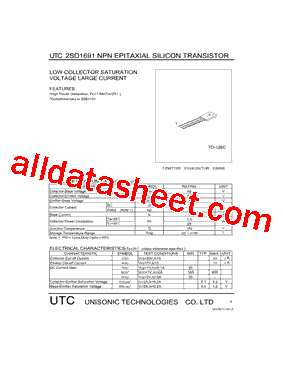2SD1691 Datasheet PDF - Unisonic Technologies