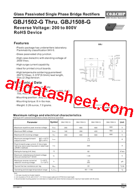 GBJ1502-G Datasheet PDF - Comchip Technology