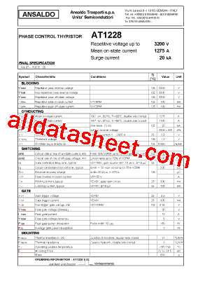 AT1228 Datasheet PDF - Power Semiconductors