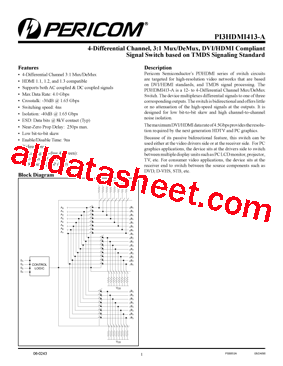 PI3HDMI413-A Datasheet PDF - Pericom Semiconductor Corporation
