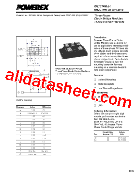 RM20TPM-24 Datasheet PDF - Powerex Power Semiconductors