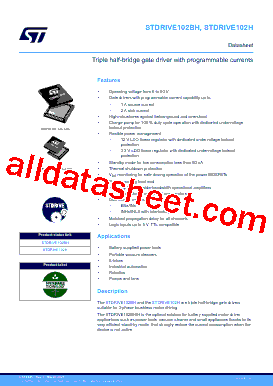 STDRIVE102BHTR Datasheet PDF - STMicroelectronics