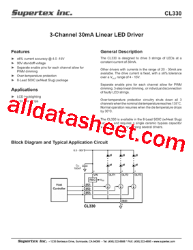 CL330 Datasheet PDF - Supertex, Inc