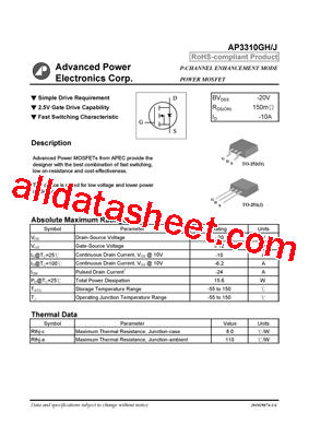 AP3310GHJ Datasheet PDF - Advanced Power Electronics Corp.
