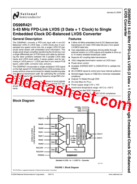 DS99R421 Datasheet PDF - National Semiconductor (TI)