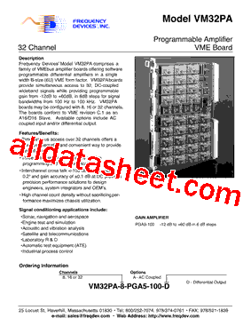 VM32PA-8 Datasheet PDF - Frequency Devices, Inc.