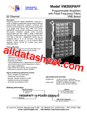 VM300PAFF-16 Datasheet PDF - Frequency Devices, Inc.