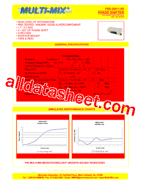 PSD-2SH-1.9G Datasheet PDF - Merrimac Industries, Inc.