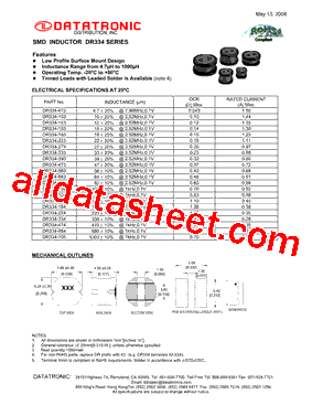 DR334-184 Datasheet PDF - Datatronic Distribution, Inc.