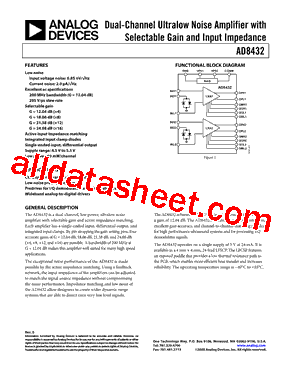 AD8432ACPZ-R7 Datasheet PDF - Analog Devices