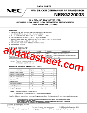 NESG220033 Datasheet PDF - NEC
