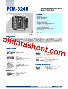 PCM-3240 Datasheet PDF - Advantech Co., Ltd.
