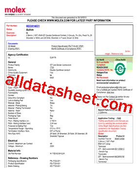 0022414031 Datasheet PDF - Molex Electronics Ltd.
