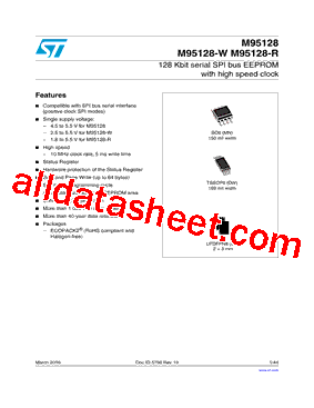 M95128-RMB6TG/PC Datasheet PDF - STMicroelectronics