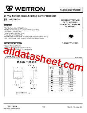 WSD1030CT Datasheet PDF - Weitron Technology