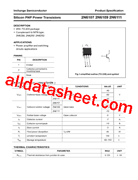 2N6109 Datasheet PDF - Inchange Semiconductor Company Limited
