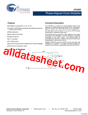 CY2303 Datasheet PDF - Cypress Semiconductor