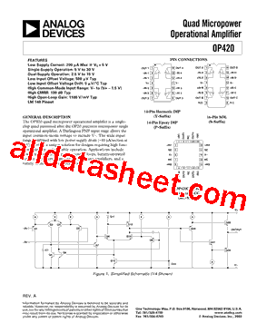 OP420GP Datasheet PDF - Analog Devices