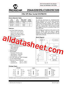 25LC320-ISN Datasheet PDF - Microchip Technology