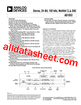 AD1853 Datasheet PDF - Analog Devices