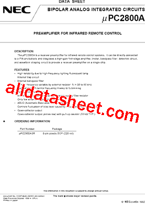 UPC2800AGR Datasheet PDF - NEC