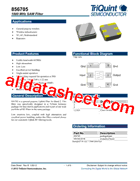 856705 Datasheet PDF - TriQuint Semiconductor