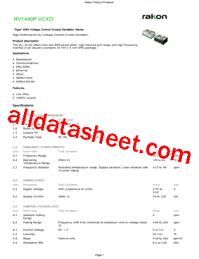 RV1490P Datasheet PDF - TEMEX