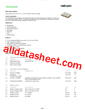 RXO5032R Datasheet PDF - TEMEX