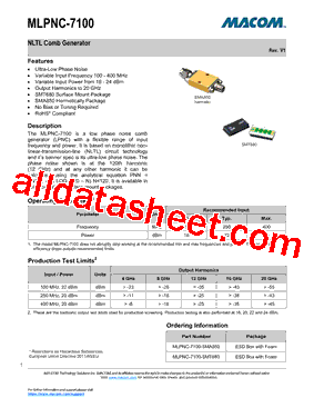 MLPNC-7100 Datasheet PDF - M/A-COM Technology Solutions, Inc.