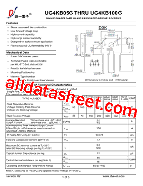 UG4KB05G Datasheet PDF - DIYI Electronic Technology Co., Ltd.