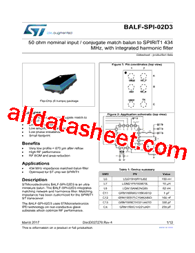 BALF-SPI-02D3 Datasheet PDF - STMicroelectronics
